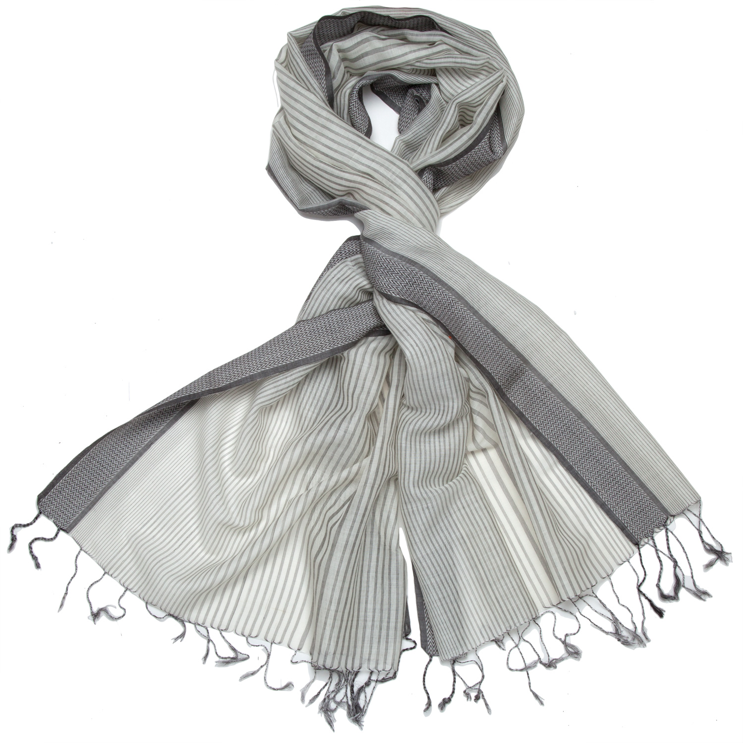 Penelope Scarf - White/Gray